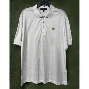 Master Collection Augusta Nationals Golf Polo Shirt White 100% Pima Cotton Men L